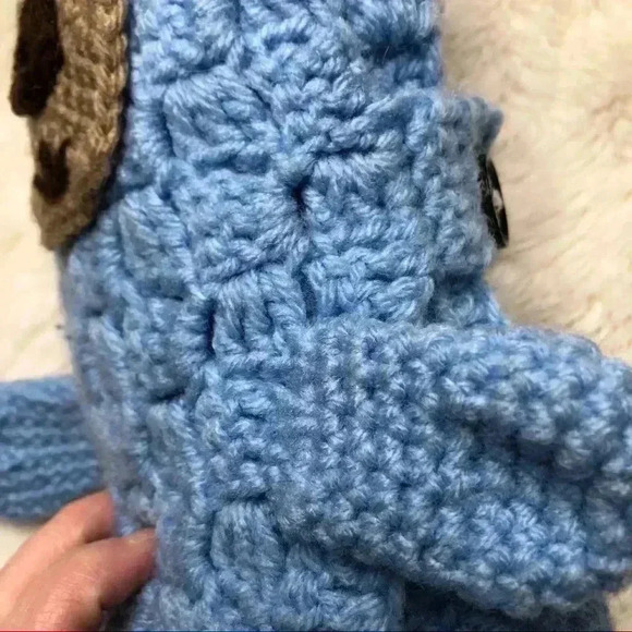 Knit Bear Baby Blanket  Blue - Picture 4 of 16